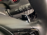 ステアリングホイール・後ろの減速セレクターは、左右に取り付けられた2つのパドルスイッチで減速の強さを調整。 左側の「-」を操作すると減速を強く、右側の「+」を操作すると減速を弱くすることができます。
