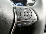 ステアリングスイッチでクルーズコントロール機能の操作ができます。長距離の高速走行時の疲労軽減や燃費に役立ちます。