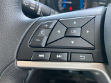 左側にオーデイオやナビのコントロールができるスイッチ、運転中は手を放さず手元で操作可能なんです!