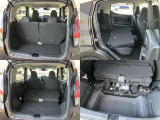 シートを倒せば広いラゲージスペースに。ラゲッジアンダーボックスにもお荷物たくさん入ります。