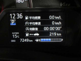ディスプレイには、平均燃費、外気温、航続可能距離などの情報が表示されます。