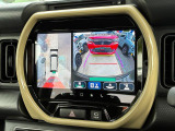 【全方位モニター】リバースに入れた際、車両全体を見渡している映像に切り替わります。また、見通しが悪い場所で便利な前方ワイド映像やすれ違いに便利な助手席側ワイド映像など切り替えが出来ますよ♪