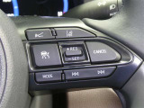 【レーダークルーズコントロール】(全車速追従機能付)付きです。車速に応じて追従支援してくれるので、ロングドライブも快適です。詳細は販売店スタッフまでおたずねください。