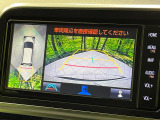 【パノラミックビューモニター】専用のカメラにより、上から見下ろしたような視点で360度クルマの周囲を確認することができます☆死角部分も確認しやすく、狭い場所での切り返しや駐車もスムーズに行えます。
