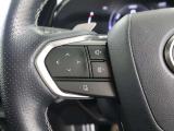 ハンドルから手を離す事なく、オーディオを操作する事が出来るステアリングスイッチ。視線の動きが少なく安全性も上がります。