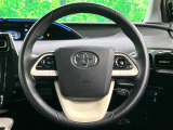 【純正革巻きステアリング】上質な革を使用することで、手にしっかり馴染みとても運転しやすいハンドルです♪