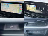 ナビゲーションシステムはAppleCarPlay・AndroidAuto対応。前後ドラレコ内蔵です。USB接続(タイプA・C)、HDMI接続、ワイヤレス充電もできます。