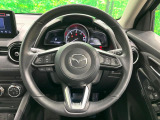 【純正革巻きステアリング】上質な革を使用することで、手にしっかり馴染みとても運転しやすいハンドルです♪