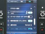 センターインフォメーションディスプレイ、設定画面の車両部を表示しております。各項目のスイッチがこの画面の中に隠れております。