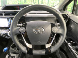 【純正革巻きステアリング】上質な革を使用することで、手にしっかり馴染みとても運転しやすいハンドルです♪