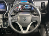 【純正革巻きステアリング】上質な革を使用することで、手にしっかり馴染みとても運転しやすいハンドルです♪