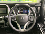 【純正革巻きステアリング】上質な革を使用することで、手にしっかり馴染みとても運転しやすいハンドルです♪