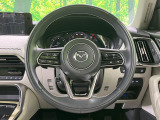【純正革巻きステアリング】上質な革を使用することで、手にしっかり馴染みとても運転しやすいハンドルです♪
