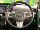 【純正革巻きステアリング】上質な革を使用することで、手にしっかり馴染みとても運転しやすいハンドルです♪