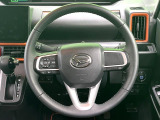 【純正革巻きステアリング】上質な革を使用することで、手にしっかり馴染みとても運転しやすいハンドルです♪