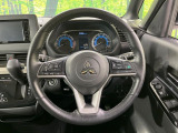 【純正革巻きステアリング】上質な革を使用することで、手にしっかり馴染みとても運転しやすいハンドルです♪