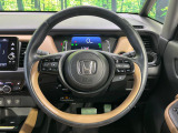 【純正革巻きステアリング】上質な革を使用することで、手にしっかり馴染みとても運転しやすいハンドルです♪