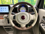 【純正革巻きステアリング】上質な革を使用することで、手にしっかり馴染みとても運転しやすいハンドルです♪