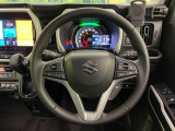 【純正革巻きステアリング】上質な革を使用することで、手にしっかり馴染みとても運転しやすいハンドルです♪