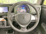 【純正革巻きステアリング】上質な革を使用することで、手にしっかり馴染みとても運転しやすいハンドルです♪