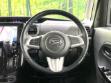 【純正革巻きステアリング】上質な革を使用することで、手にしっかり馴染みとても運転しやすいハンドルです♪