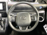 【純正革巻きステアリング】上質な革を使用することで、手にしっかり馴染みとても運転しやすいハンドルです♪