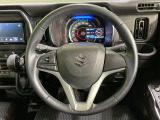 【純正革巻きステアリング】上質な革を使用することで、手にしっかり馴染みとても運転しやすいハンドルです♪
