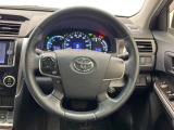 【純正革巻きステアリング】上質な革を使用することで、手にしっかり馴染みとても運転しやすいハンドルです♪
