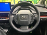 【純正革巻きステアリング】上質な革を使用することで、手にしっかり馴染みとても運転しやすいハンドルです♪