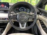 【純正革巻きステアリング】上質な革を使用することで、手にしっかり馴染みとても運転しやすいハンドルです♪