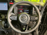 【純正革巻きステアリング】上質な革を使用することで、手にしっかり馴染みとても運転しやすいハンドルです♪