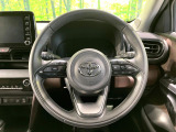 【純正革巻きステアリング】上質な革を使用することで、手にしっかり馴染みとても運転しやすいハンドルです♪