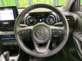 【純正革巻きステアリング】上質な革を使用することで、手にしっかり馴染みとても運転しやすいハンドルです♪
