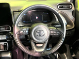 【純正革巻きステアリング】上質な革を使用することで、手にしっかり馴染みとても運転しやすいハンドルです♪