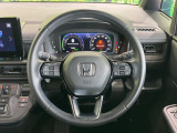 【純正革巻きステアリング】上質な革を使用することで、手にしっかり馴染みとても運転しやすいハンドルです♪