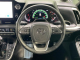 【純正革巻きステアリング】上質な革を使用することで、手にしっかり馴染みとても運転しやすいハンドルです♪