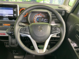 【純正革巻きステアリング】上質な革を使用することで、手にしっかり馴染みとても運転しやすいハンドルです♪