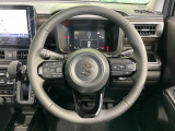 【純正革巻きステアリング】上質な革を使用することで、手にしっかり馴染みとても運転しやすいハンドルです♪