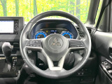 【純正革巻きステアリング】上質な革を使用することで、手にしっかり馴染みとても運転しやすいハンドルです♪