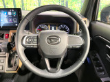 【純正革巻きステアリング】上質な革を使用することで、手にしっかり馴染みとても運転しやすいハンドルです♪