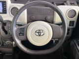 【純正革巻きステアリング】上質な革を使用することで、手にしっかり馴染みとても運転しやすいハンドルです♪