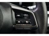 アイサイトの運転支援機能、クルーズコントロールのボタンです。前の車についていく機能や、一定の速さで走行する機能があります。