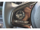 ハンドル左部分でオーディオ操作が可能。そのため、運転中でも目線をずらさずに安全運転♪スマートフォンを接続してハンズフリー通話も可能です。