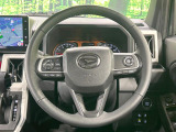 【純正革巻きステアリング】上質な革を使用することで、手にしっかり馴染みとても運転しやすいハンドルです♪