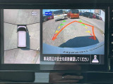 アラウンドビューモニターです。上空からお車の周りを見る感覚で表示されますので、車庫入れも簡単