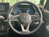 【純正革巻きステアリング】上質な革を使用することで、手にしっかり馴染みとても運転しやすいハンドルです♪