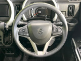【純正革巻きステアリング】上質な革を使用することで、手にしっかり馴染みとても運転しやすいハンドルです♪