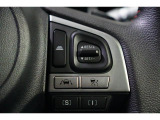 アイサイトの運転支援機能、クルーズコントロールのボタンです。前の車についていく機能や、一定の速さで走行する機能があります。