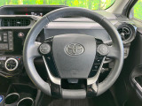 【純正革巻きステアリング】上質な革を使用することで、手にしっかり馴染みとても運転しやすいハンドルです♪