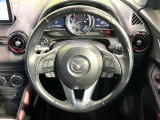 【純正革巻きステアリング】上質な革を使用することで、手にしっかり馴染みとても運転しやすいハンドルです♪